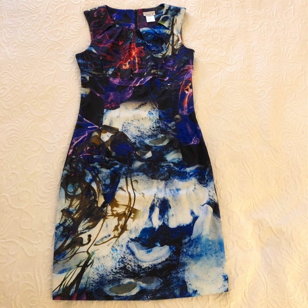 NWOT CLOVE Nordstrom Sheath Bodycon Sleeveless Knit Dress Zip Below Knee Size 6